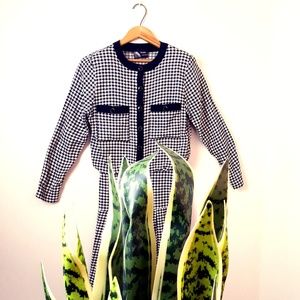 Houndstooth 80s Vintage Dress